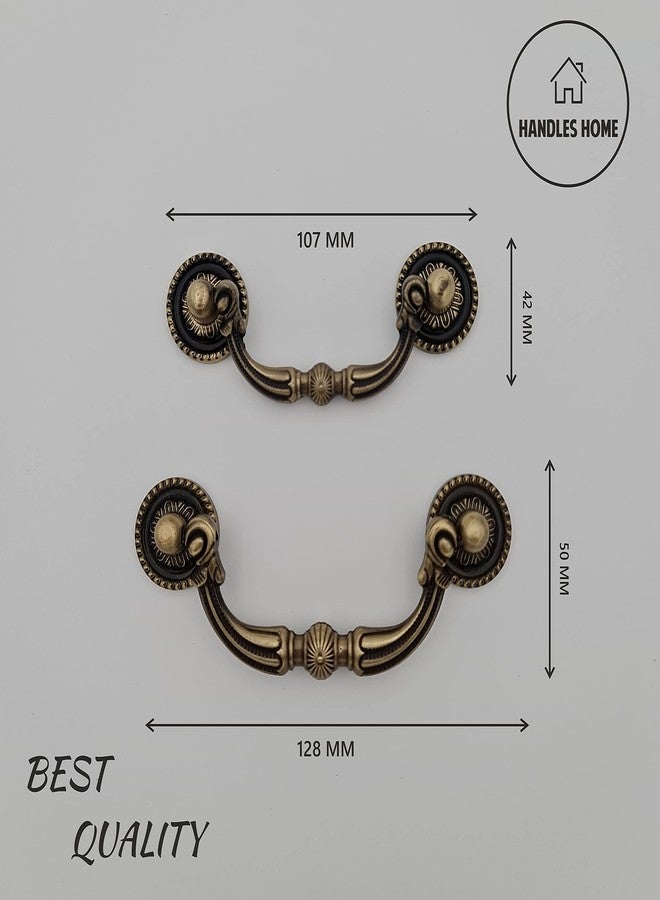 ABVIN Antique Brass Drop Handle Drawer Pull Antique Old Drawer Handles Vintage Knobs Dresser Pulls Cabinet Knob Hardware (Small) - Image 4